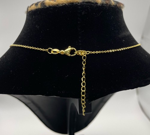 Stainless Steel Copper Gold Plated Zirconia Pendant Necklace - Picture 4 of 6