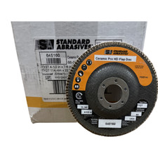 Standard Abrasives 4-1/2" x 7/8" Flap Wheel Discs 60 Grit Medium Ceramic 10 Pack