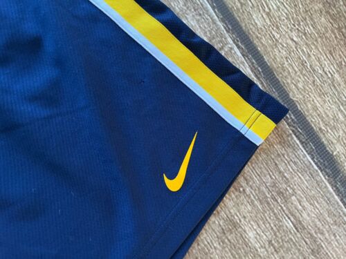 NIKE WVU WEST VIRGINIA MONTAINEERS BASKETBALL SHORTS BLUE GOLD MENS LARGE EUC - Picture 3 of 7