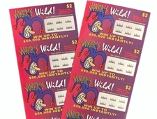 6 Fake Lottery Tickets JOKERS WILD Assorted Designs Free Shipping GAG GIFT PRANK
