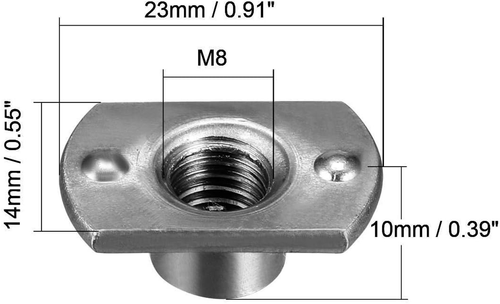 Schweißmuttern, M8 Tab Base UNC Kohlenstoffstahl Maschinenschraube 2 Ausladung grau 25 Stück - Bild 2 von 12