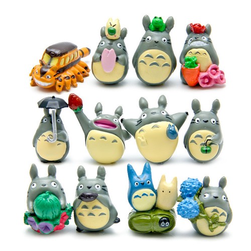 12Pcs My Neighbour Totoro Studio Ghibli Cat Bus Figures Kids MIni Toys Anime New