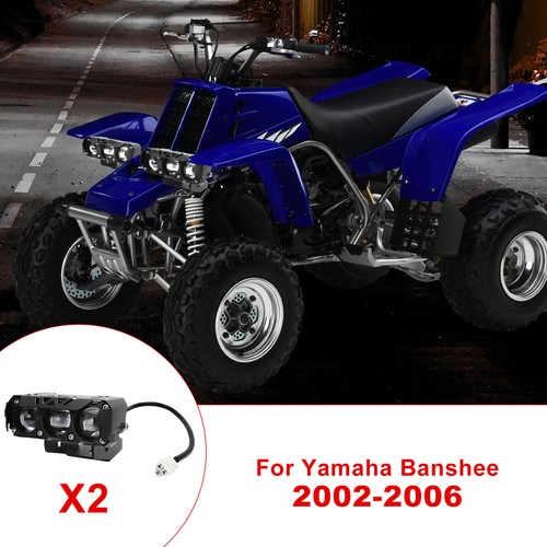 2 x Yellow White LED Headlight Light Kit For Yamaha Banshee YFZ350 2002-2006 ATV - Picture 4 of 10
