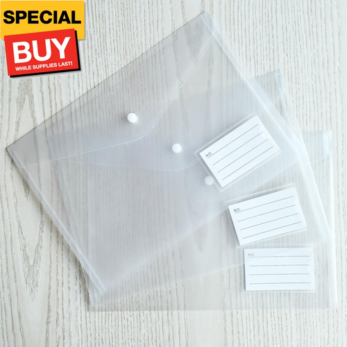 20pcs Plastic Envelopes, Clear Envelopes with Snap Closure, Document Folders Let - Picture 5 of 9