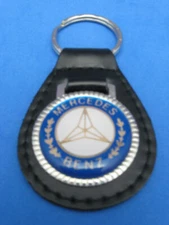 MERCEDES LEATHER AUTO KEYCHAIN KEY CHAIN RING FOB NEW #268