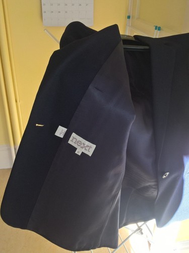 Next's Pure New Wool navey blue Jacket, fitted with angeled pockets, lined. - Picture 4 of 6