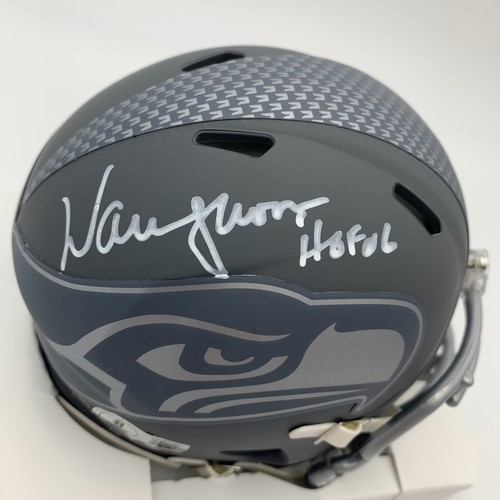 WARREN MOON signed/autographed SEATTLE SEAHAWKS SLATE Mini Helmet w/HOF 06 - BAS - Picture 2 of 6