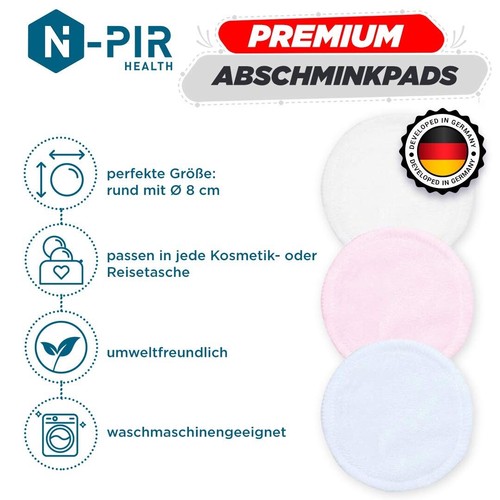 Wattepads abschminken Wiederverwendbare waschbar 12 Stück inkl. Beutel - Bild 5 von 5
