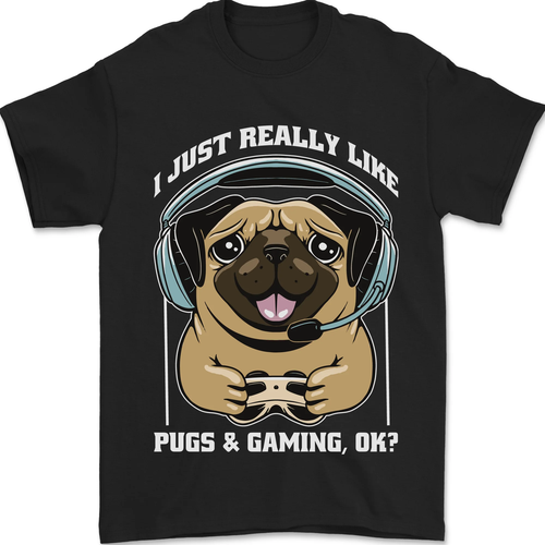 Camiseta Love Pugs and Gaming Gamer para hombre 100 % algodón - Imagen 16 de 105
