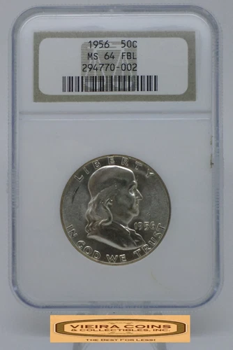 1956 Franklin Half Dollar 50C, NGC MS 64 FBL - #B48451