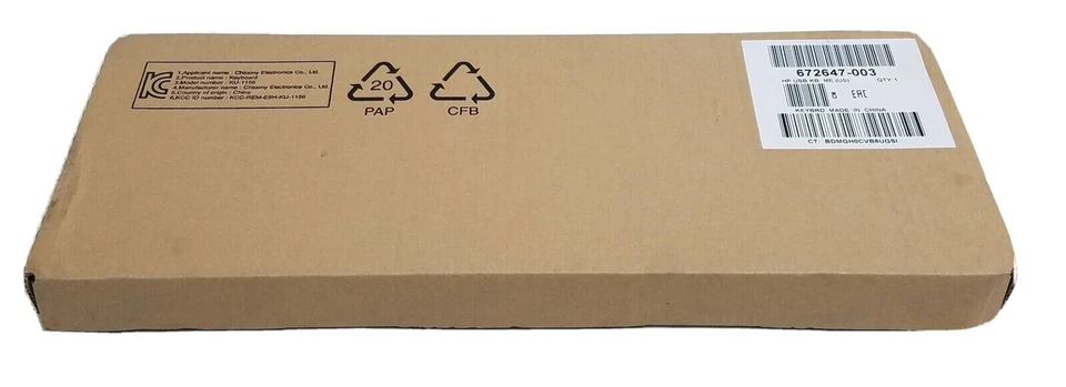 New HP 672647-003 KU-1156 Wired Standard USB Desktop Keyboard - Black - Image 2 of 4