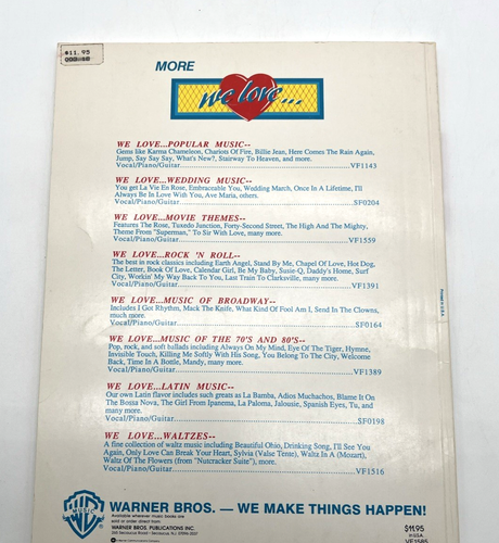 We Love Country Hits - Voice Piano Guitar Song Book - Warner Bros. VTG - Picture 2 of 9