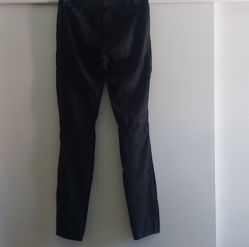 Alice + Olivia Lamb Leather Skinny Leg Pants Exposed Zip Designer Moto Black S/M - Picture 14 of 16