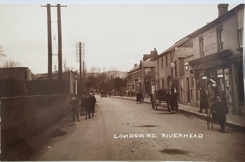 c1902 Kent London Rd Riverhead Post Office Stores Real Photo Postcard