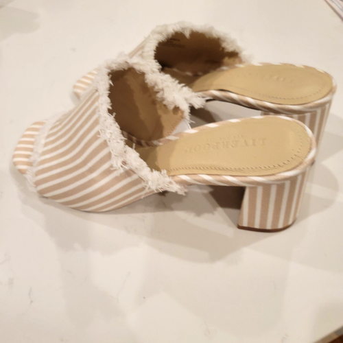 Liverpool Brea Fringe Fabric Mule Tan/White Size 8 NWOT - 第 7/8 張圖片