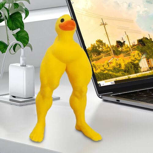 Muscle Duck Statue Resin Funny Yellow Duck Table Figurine Handmade Cute safety