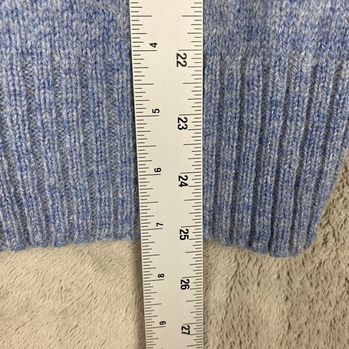 Vintage Robert Bruce Sweater Men's Small Blue V Neck Wool Blend Knit Pullover - Picture 8 of 9