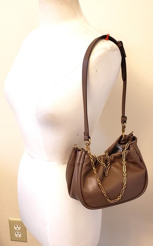 Charles & Keith Double Chain Handle Handtasche/Schultertasche braun/hellbraun - Bild 5 von 16