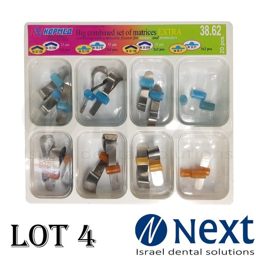 LOTX4 Dental set with Matrices movable fixator molars premolars 38.62 20pcs - Picture 1 of 5
