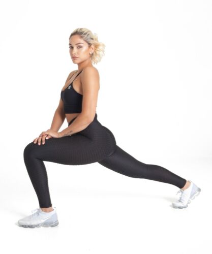 Geraffte Scrunch Po Lifting Textur Leggings hohe Taille Training Yoga Hose - Bild 3 von 14
