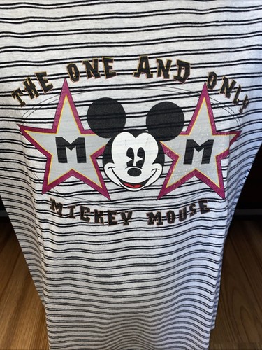 Vintage Mickey & Co. Striped Mickey Mouse Ringer Shirt Size Large Made In U.S.A. - Picture 2 of 6