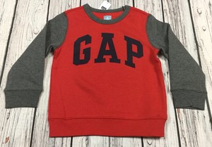 Baby-Gap-Boys-4-4T-Red-amp-Gray-GAP-Logo-Sweatshirt-Nwt