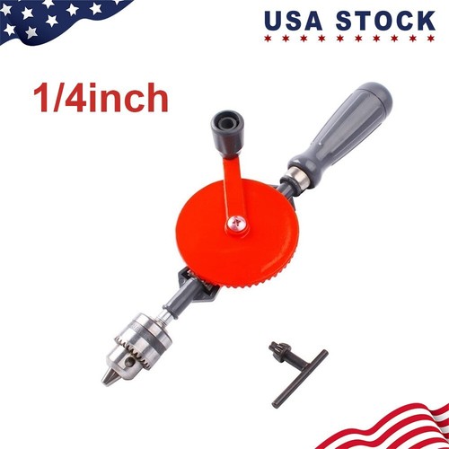 Manual Hand Drill 1/4-Inch Capacity Micro Powerful with Finely Cast Steel - Picture 1 of 7