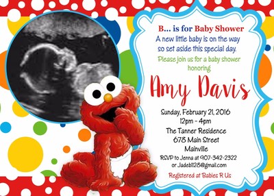 elmo baby shower invitations