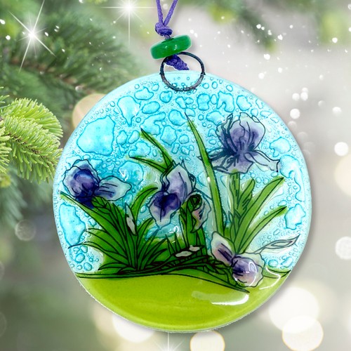 Iris Blume Christbaumschmuck - Kunstglas Lichtfänger - Bild 3 von 4
