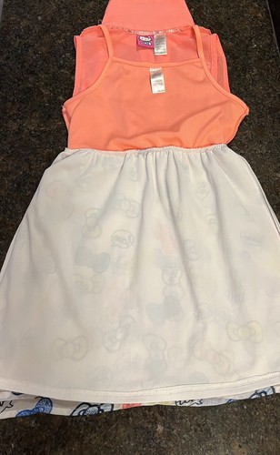 Hello Kitty Sanrio Coral & Bows Chiffon Dress Girls Size M (7/8) - Picture 12 of 14