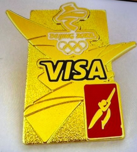 BEIJING 2022 OLYMPIC GAMES  - VISA SPEED SKATING SPONSOR PIN - Picture 1 of 2