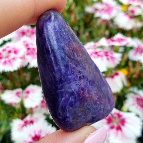 Piedra preciosa natural curativa cristal pulido caído libre de Charoite - pc#1 - Imagen 4 de 5