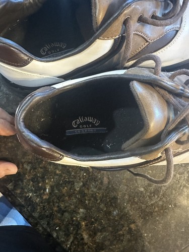 Callaway Men’s Golf Shoes Size 9 White & Brown M298-14 - Picture 7 of 9