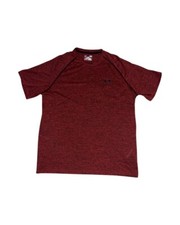 Under Armour Mens Sz Large Shirt Heat Gear Burgundy Short Sleeve