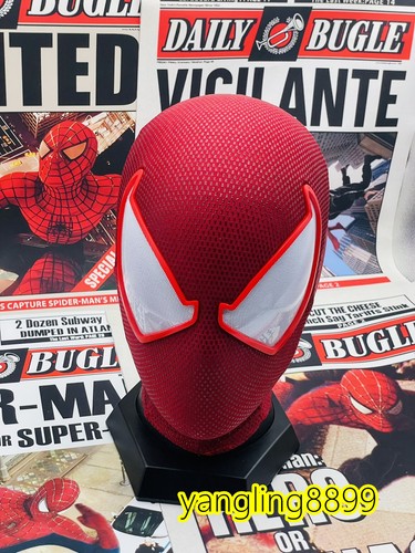 Spider-Man: No Way Home Scarlet Spider Cosplay Mask Headwear Prop Gift Handmade - Picture 5 of 12