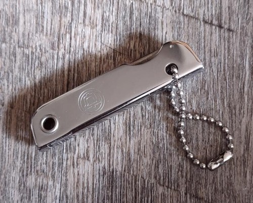 Vtg BELL SYSTEM Logo Pocket Knife w/ File, Opener/Screwdriver Keychain BASSETT - Picture 2 of 3
