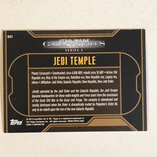 Star Wars Galactic Files Vintage Trading Card #641 Jedi Temple - Bild 2 von 2