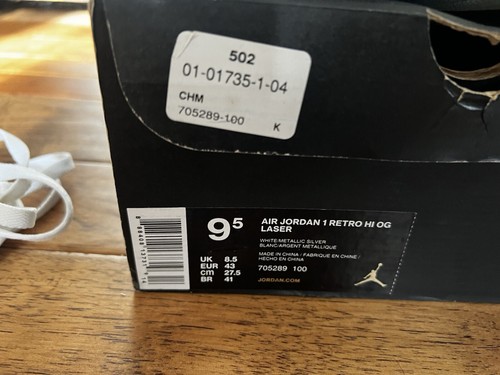 Size 9.5 - Jordan 1 Retro High OG Laser 2015 - Picture 3 of 7