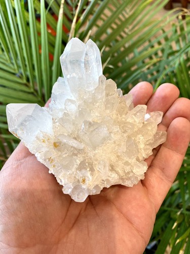 Kristall Quarz Geode klar Bergheilkristall Yoga Reiki Meditation 4x3" ZENDA - Bild 7 von 12