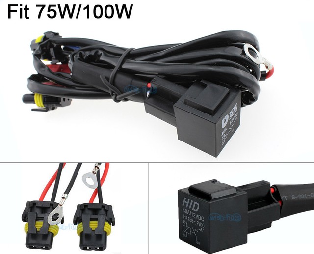 75W 100W H1 H3 H7 H11 9005 9006 880 HID AntiFlicker Power Harness