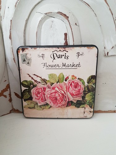 6er-Set Untersetzer Rosen Glasuntersetzer Melamin Landhaus Shabby Chic - Bild 3 von 3