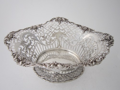 Antique George V Sterling Silver Basket/Dish - 1912 by James Dixon & Sons - Picture 3 of 11