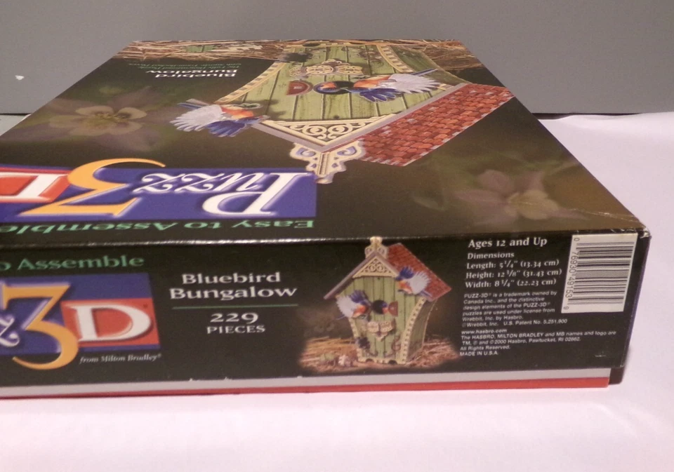 Puzz3D Puzzles 229 Piece Bluebird Bungalow Milton Bradley Complete - Image 2 of 4