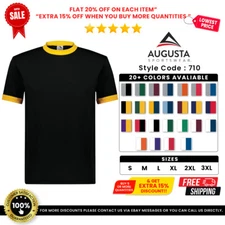 Augusta Sportswear 710 Men's Poly/Cotton T Shirt Jersey Knit Ringer Tee T-Shirt