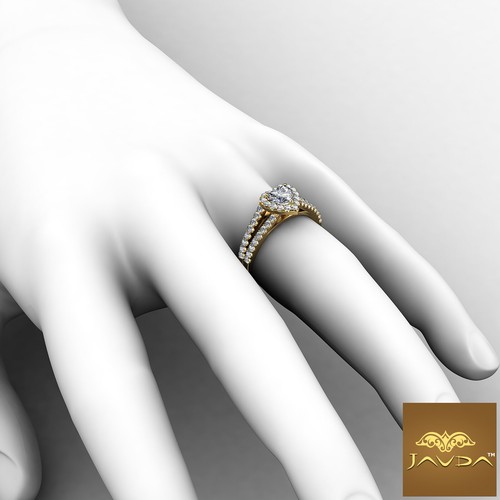 1 1/4ctw. Halo Round U Pave Set Diamond Engagement Women's Wedding Ring Jewelry - Picture 49 of 99