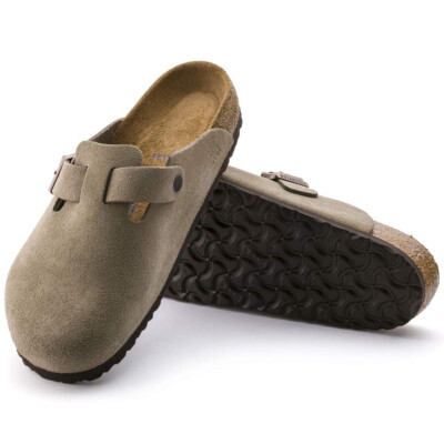 靴 BIRKENSTOCK BOSTON BS TAUPE Boston Soft Footbed Suede Leather Taupe | BIRKENSTOCK