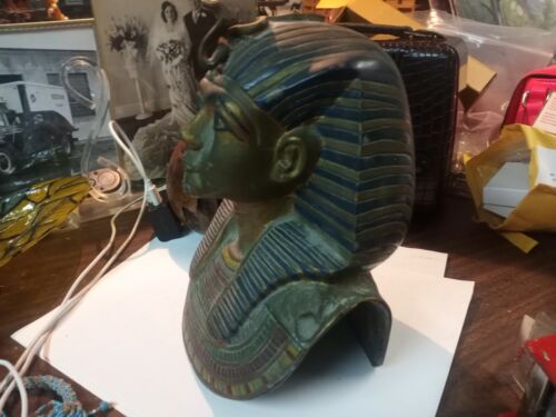 Ägyptischer Pharao kalt bemalt Bronze Büste Good Age Patina 1920er - Bild 4 von 12
