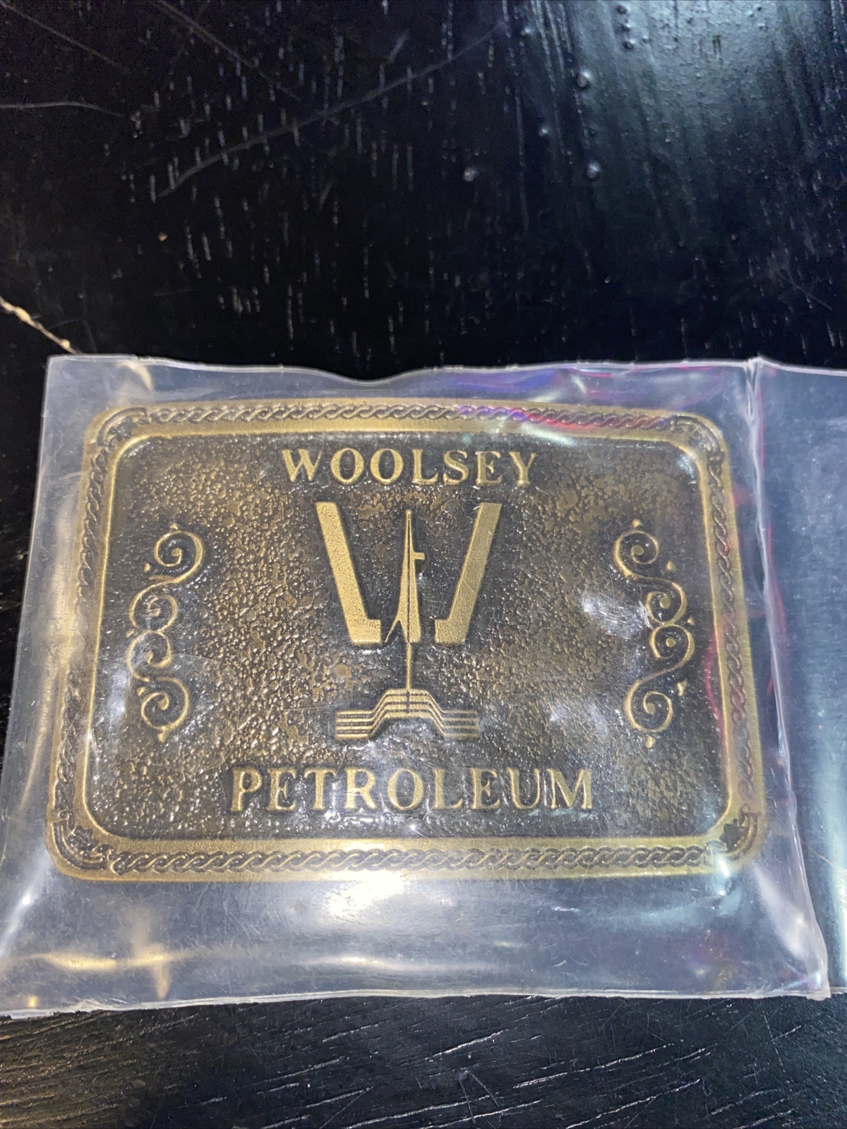 Vintage Woolsey Petroleum Belt Buckle by B&H Buckles Broken Arrow OK-image