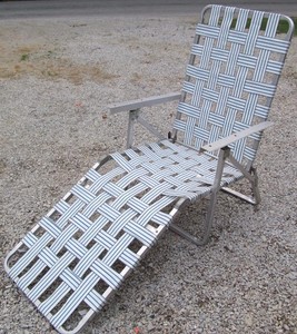 Vintage Aluminum Webbed Reclining Beach Sun Chaise Lounge Folding Image Is Loading Vintage Aluminum Webbed Reclining Beach Sun Chaise Lounge