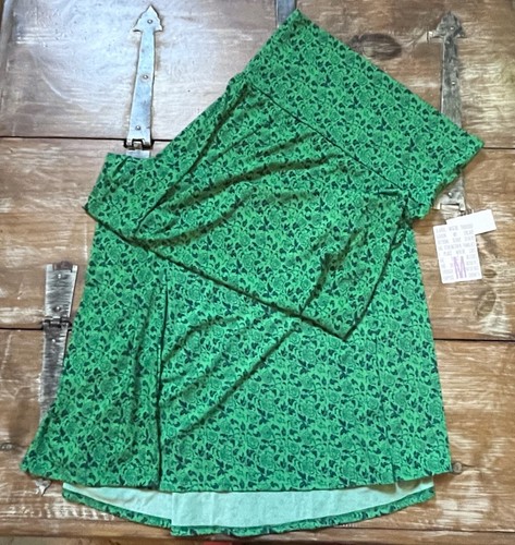 LulaRoe M-Maxi Gypsy Rock grün Blumenmuster Stretch Strick Taille-Polyester-Neu mit Etikett